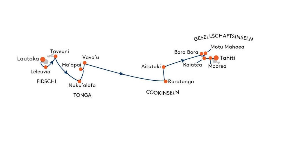 Kreuzfahrt HANSEATIC spirit - Route - Südsee